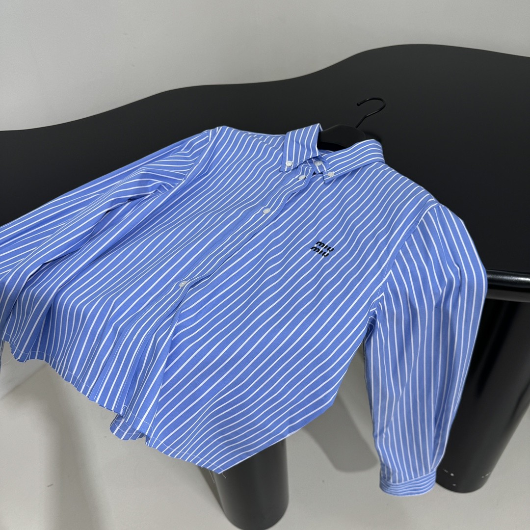 [MIU MIU-미우미우] 미우미우 여성 스프라이트 코튼 크롭 셔츠