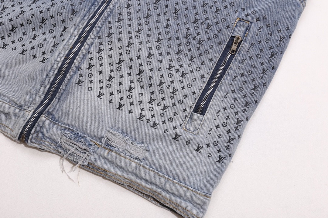 [LOUIS VUITTON-루이비통] 루이비통 원시 엣지 디자인 캐주얼 데님 재킷