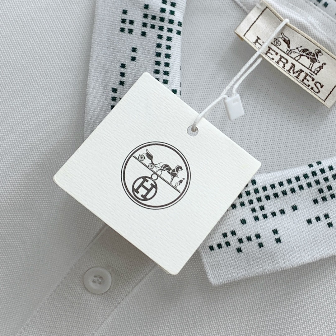 [HERMES -에르메스 ] 에르메스  H자수로고 카라 티 화이트
