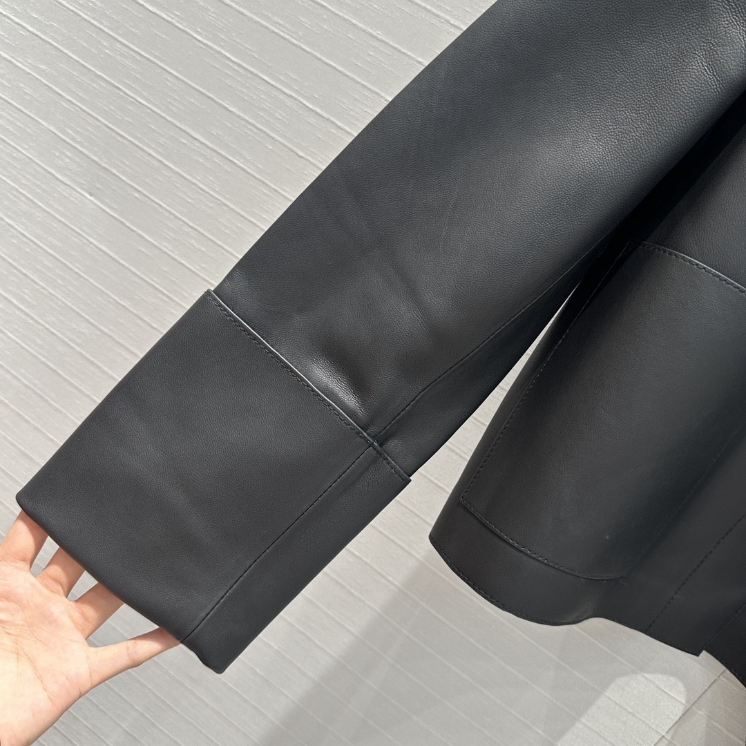 [LOEWE-로에베 ]로에베 턴업 레더 크롭 자켓