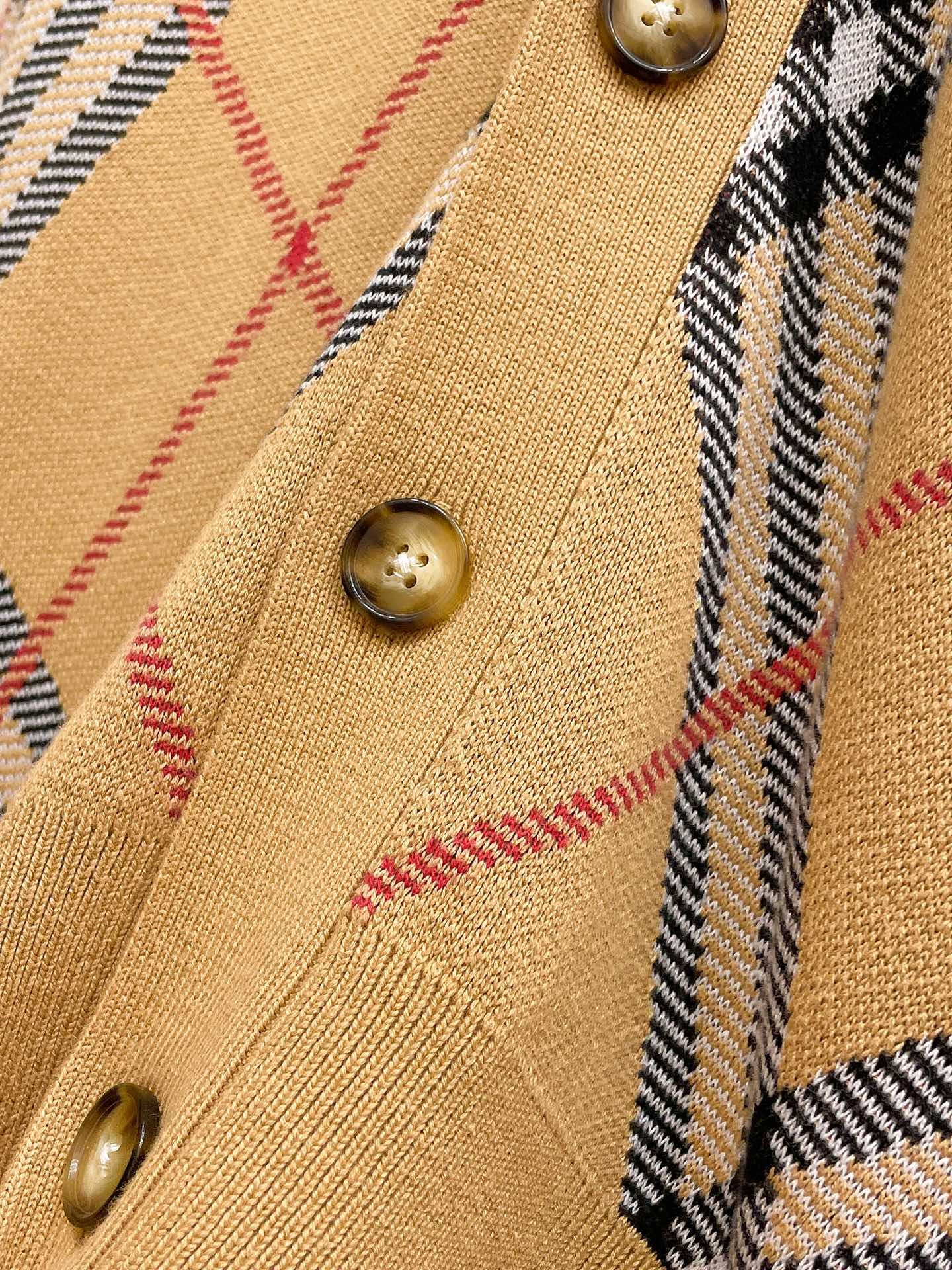 [BURBERRY-버버리] 버버리 여성용 갈색 체크 니트 가디건