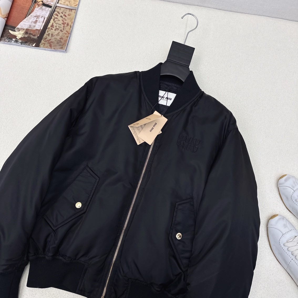 [MIU MIU-미우미우] 미우미우 블랙 봄버 자켓