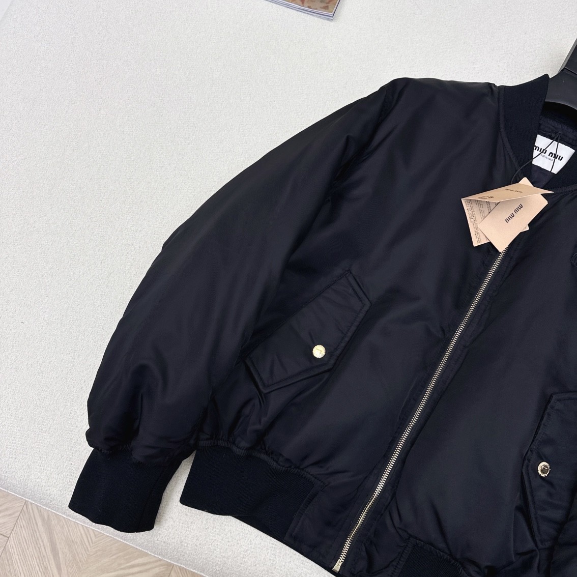 [MIU MIU-미우미우] 미우미우 블랙 봄버 자켓