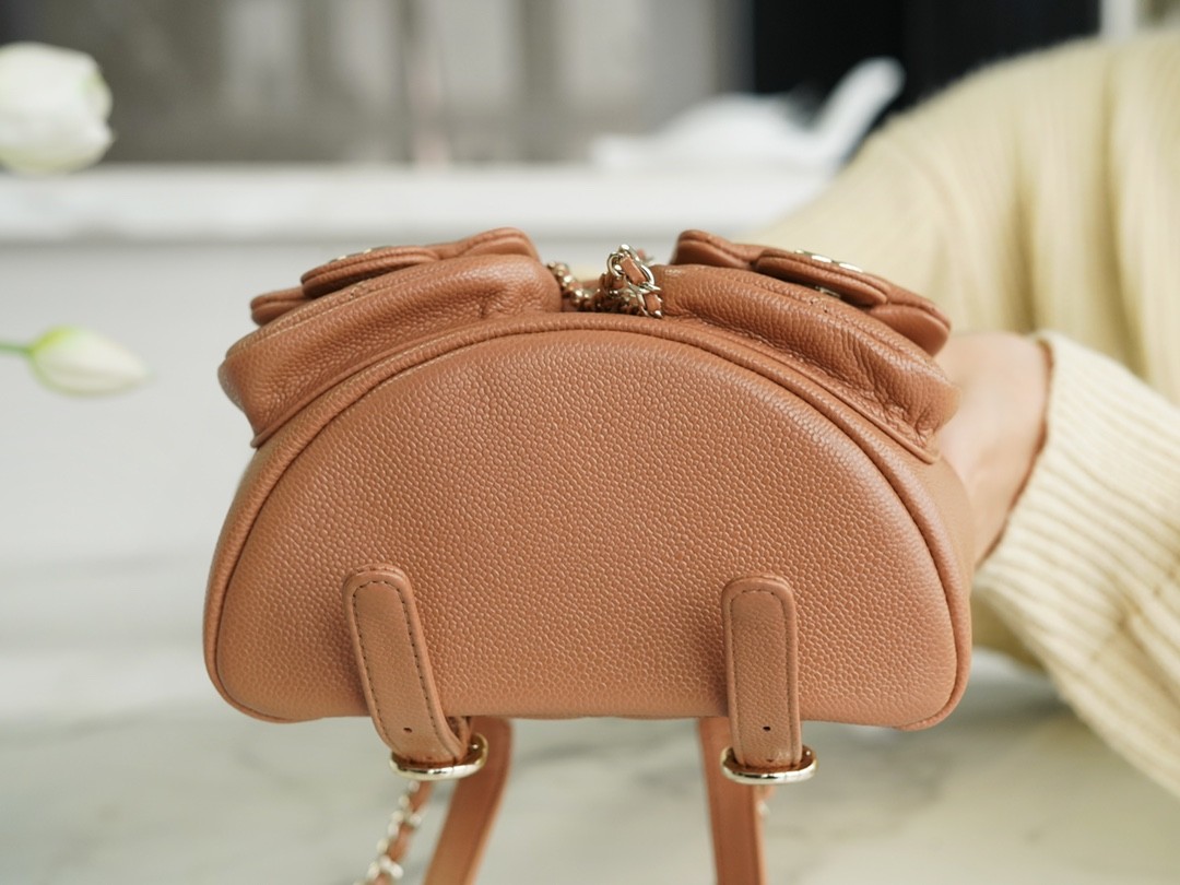 샤넬 듀마 백팩 다크 베이지 샴페인골드 미니 (팬더샵)