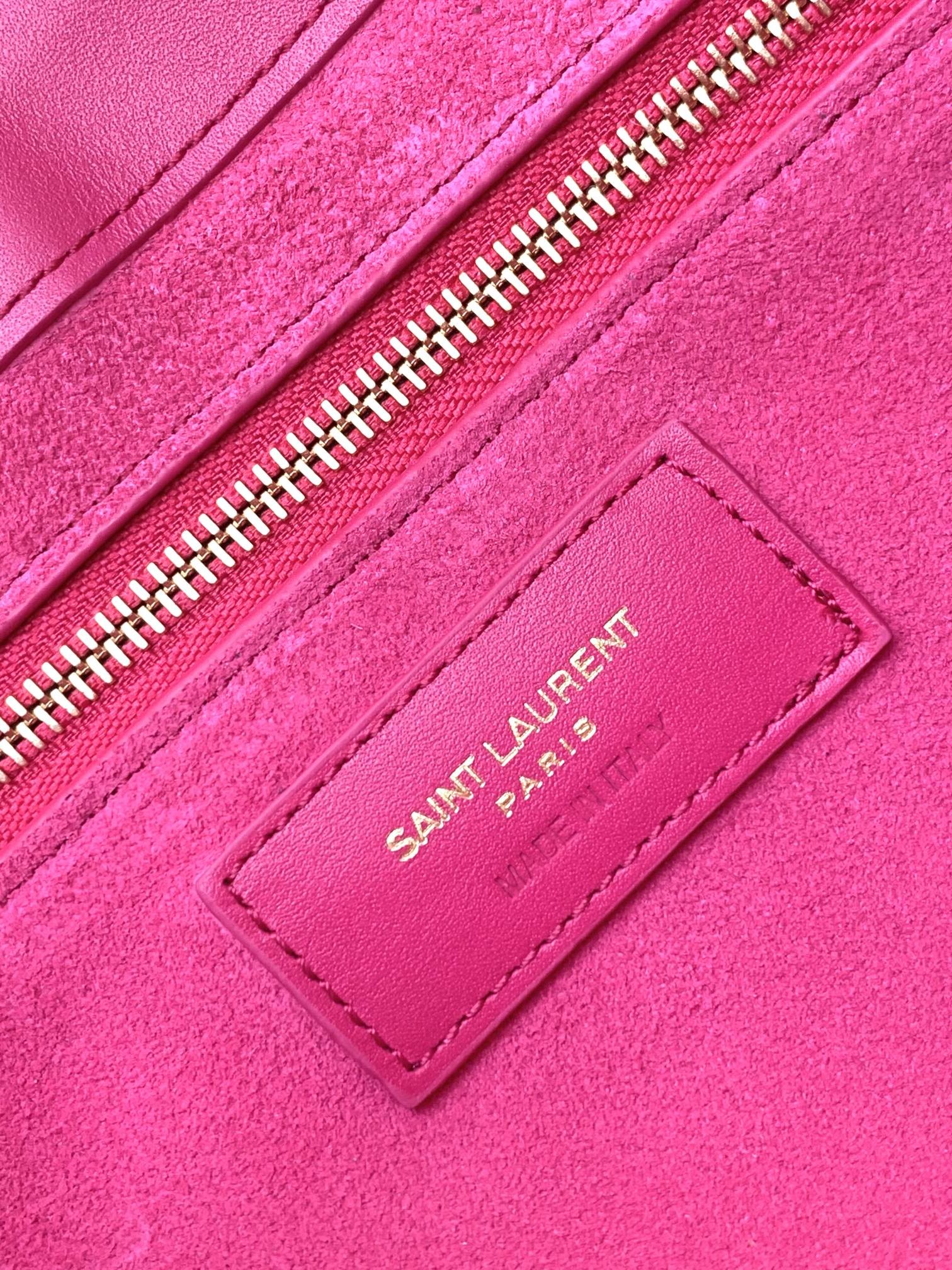 세인트로랑 스무스 레더 LE 5A7 스몰 호보백 (네온핑크)