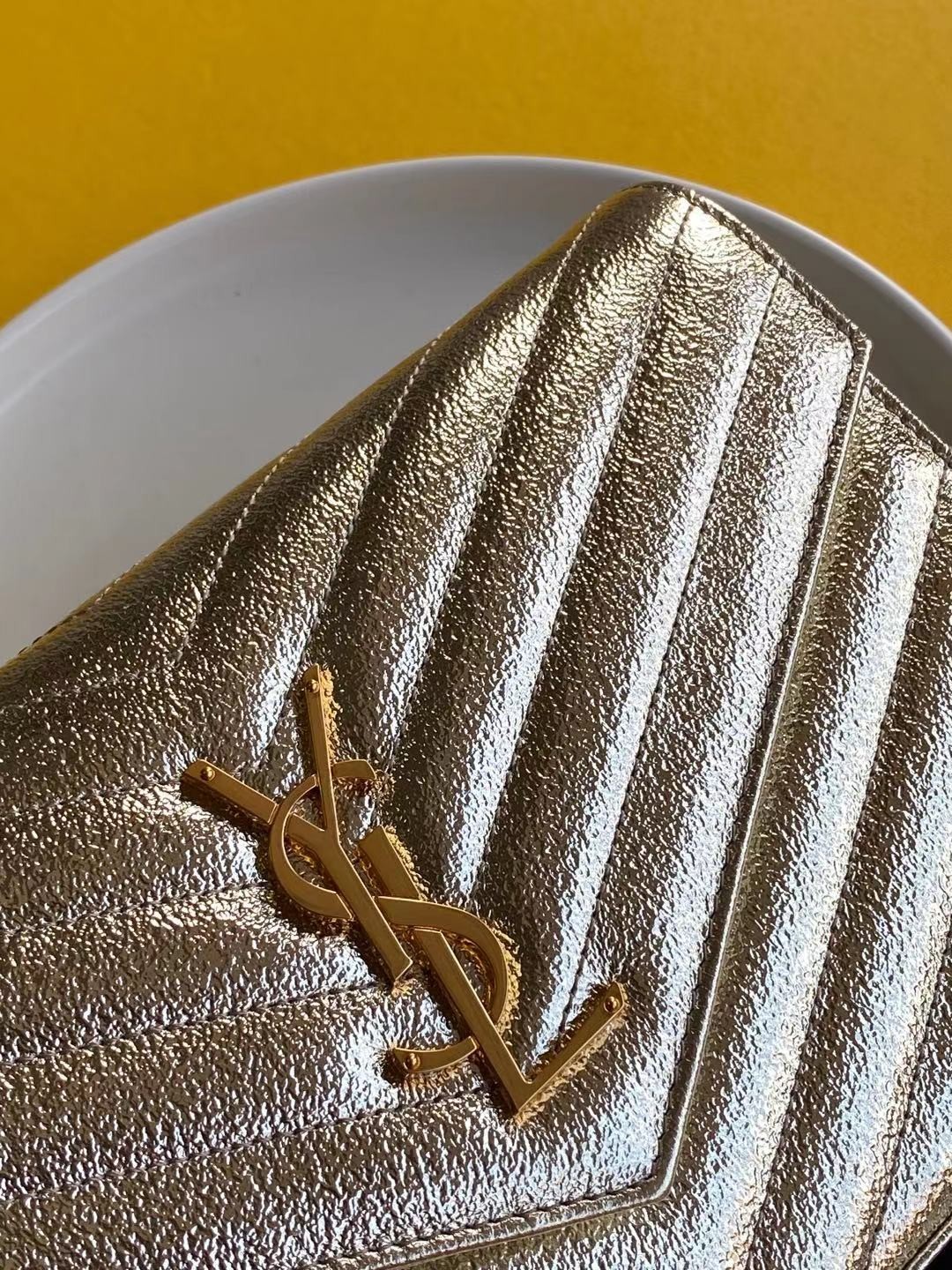 세인트로랑 YSL 로고 모노그램 체인 숄더백 실버 (금장)