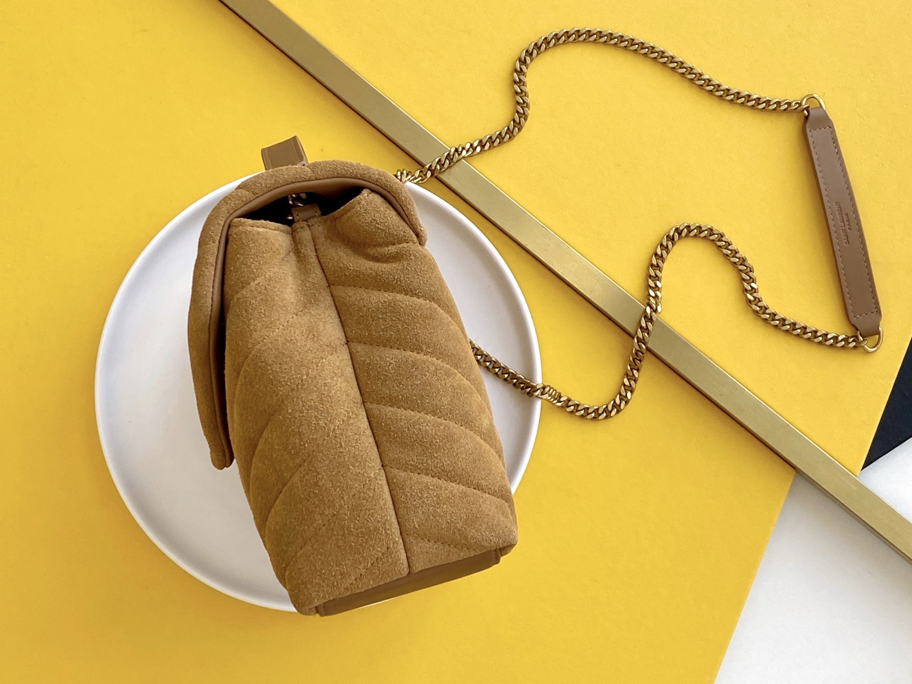 세인트로랑 루루 숄더백 브라운 금장 (25cm)