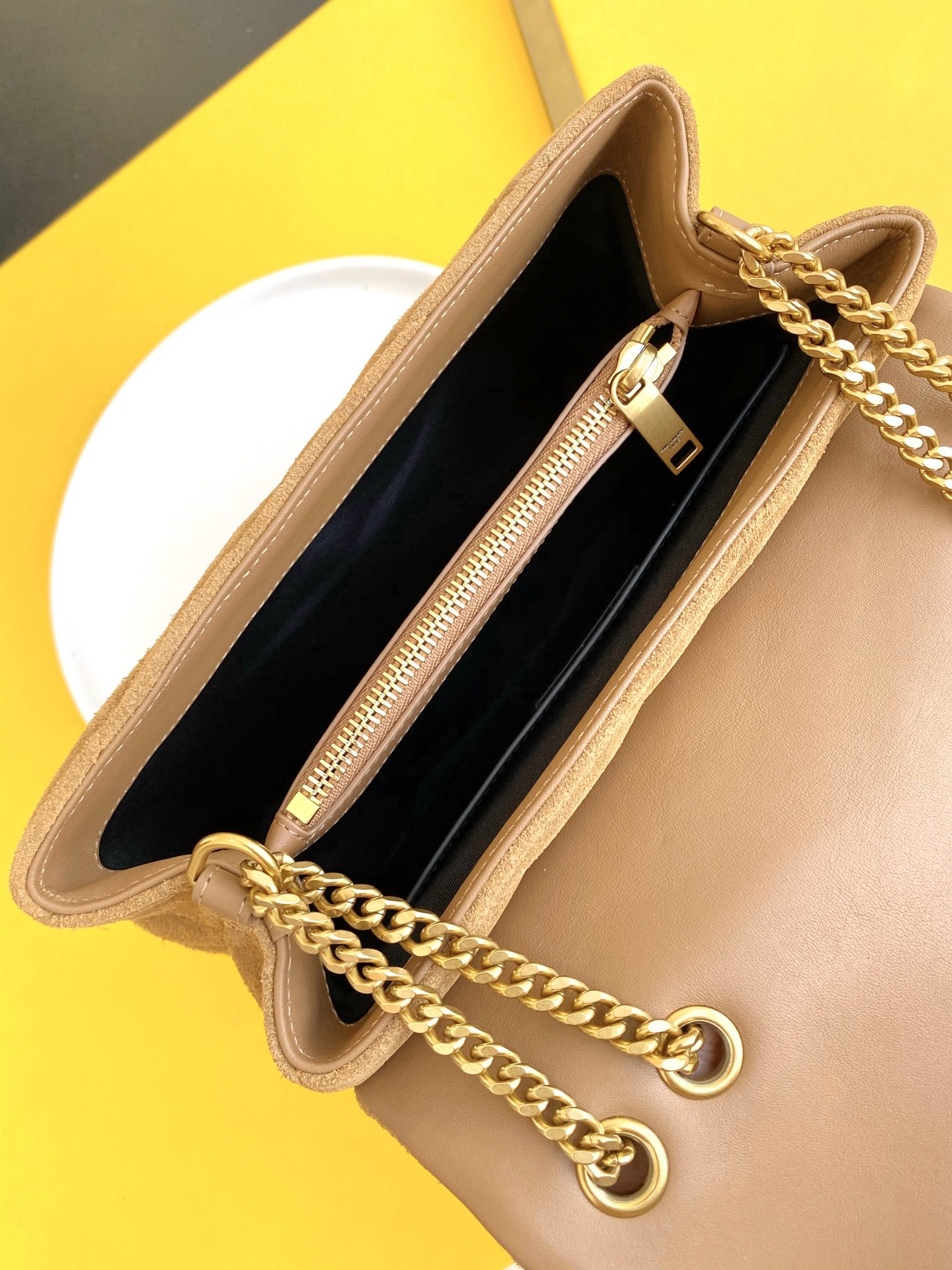 세인트로랑 루루 숄더백 브라운 금장 (25cm)