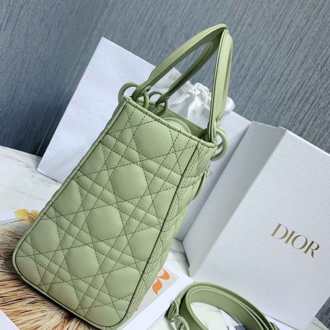 디올 레이디백 램스킨 매트 원톤 (올리브)