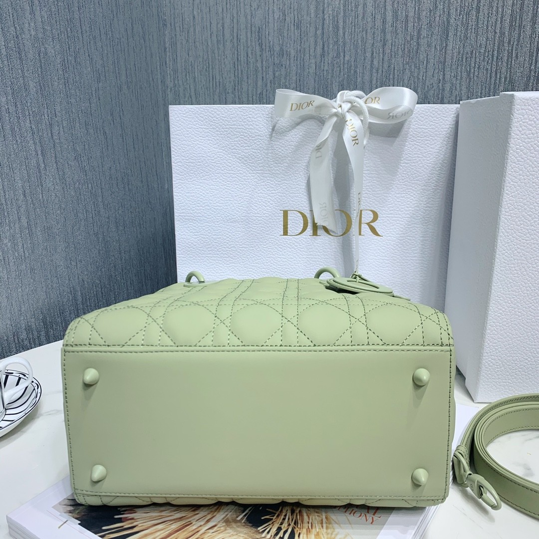 디올 레이디백 램스킨 매트 원톤 (올리브)