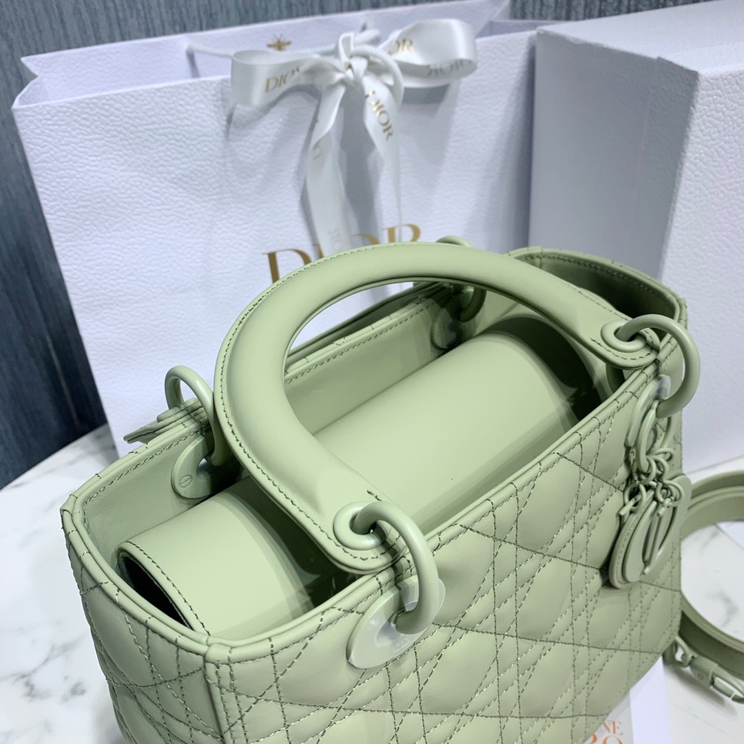 디올 레이디백 램스킨 매트 원톤 (올리브)