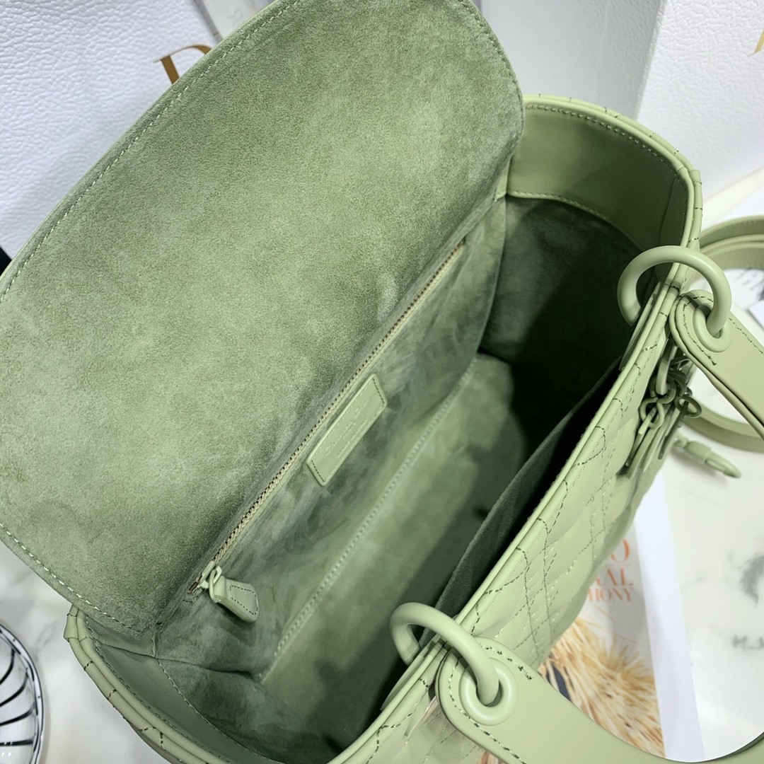 디올 레이디백 램스킨 매트 원톤 (올리브)