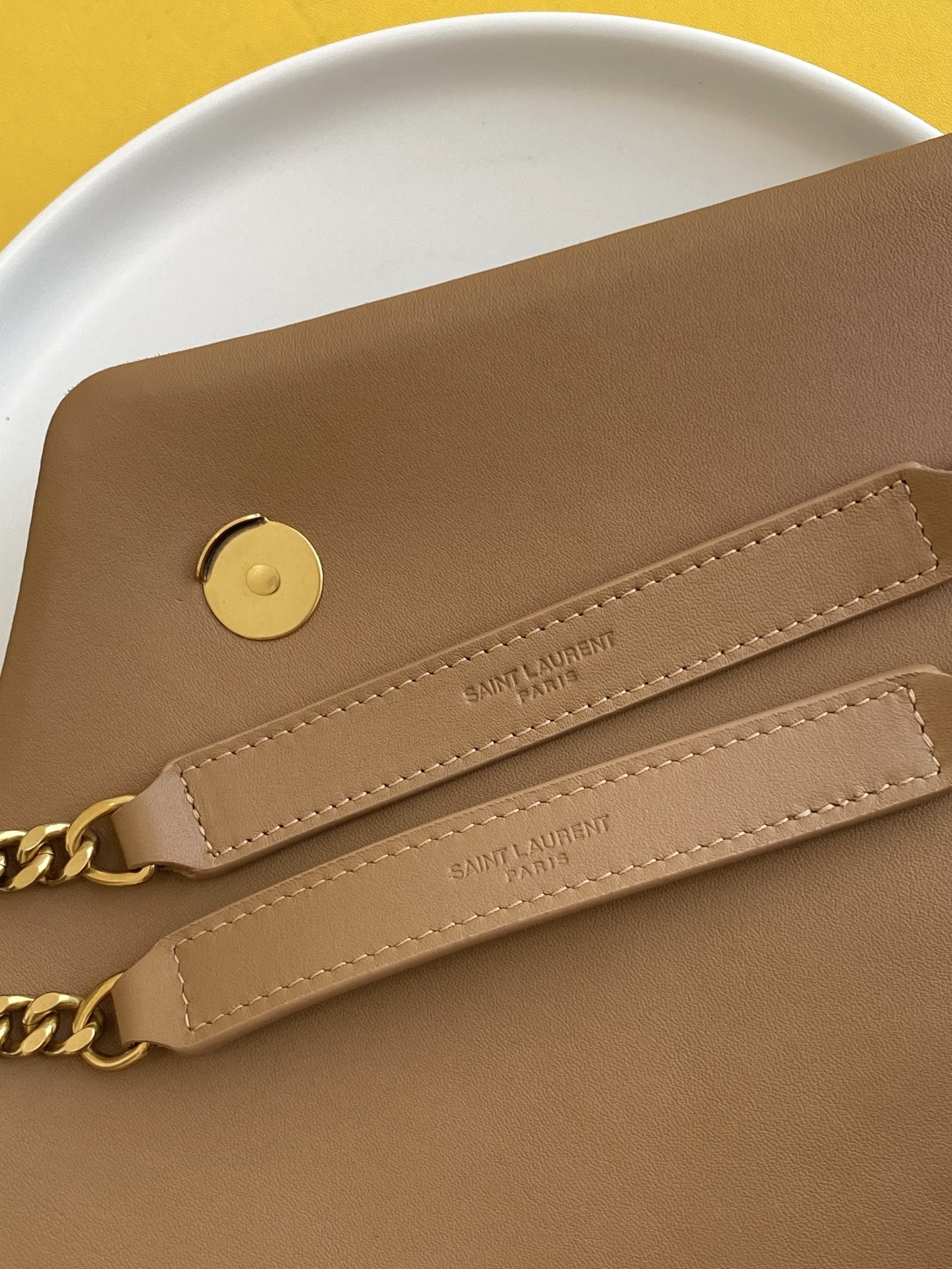 세인트로랑 모노그램 루루 푸퍼백 브라운 금장 (31cm)