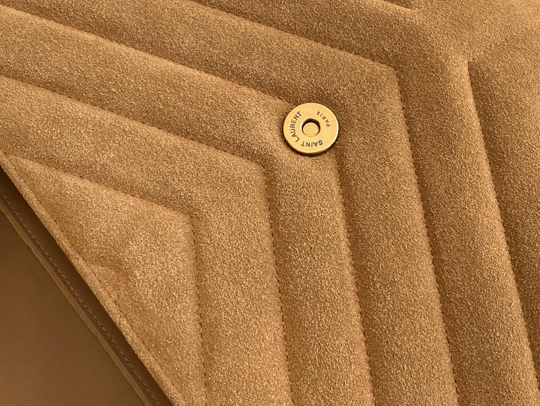 세인트로랑 모노그램 루루 푸퍼백 브라운 금장 (31cm)