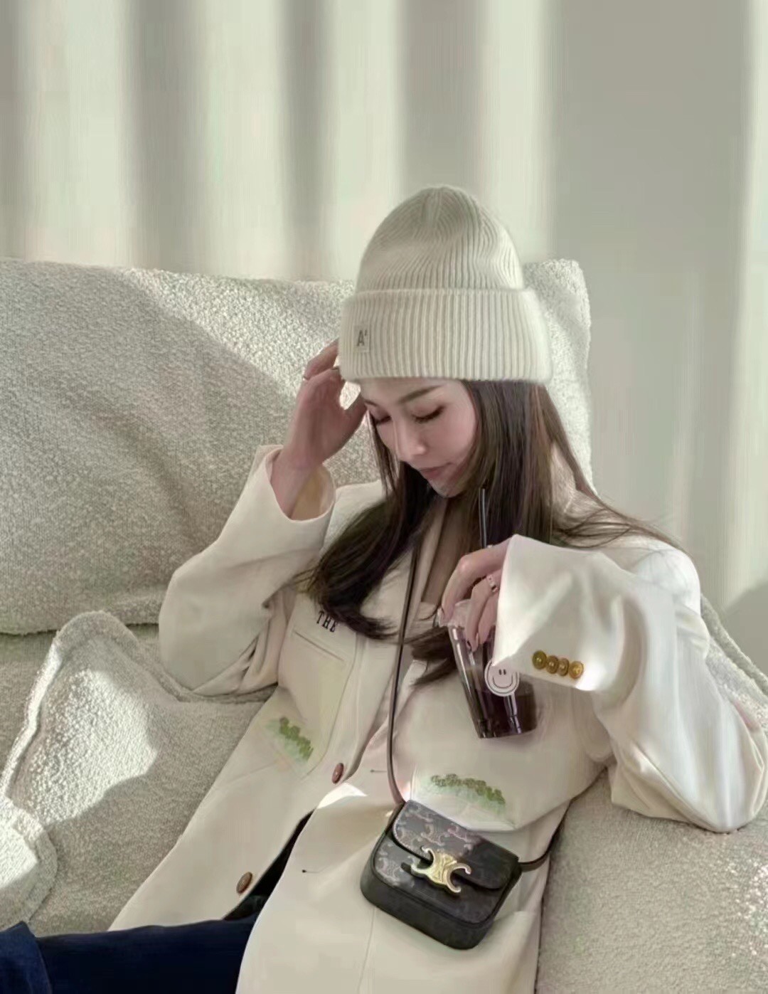 [CELINE-셀린느] 미니 클로드 - 트리옹프 캔버스 & 카프스킨 탠