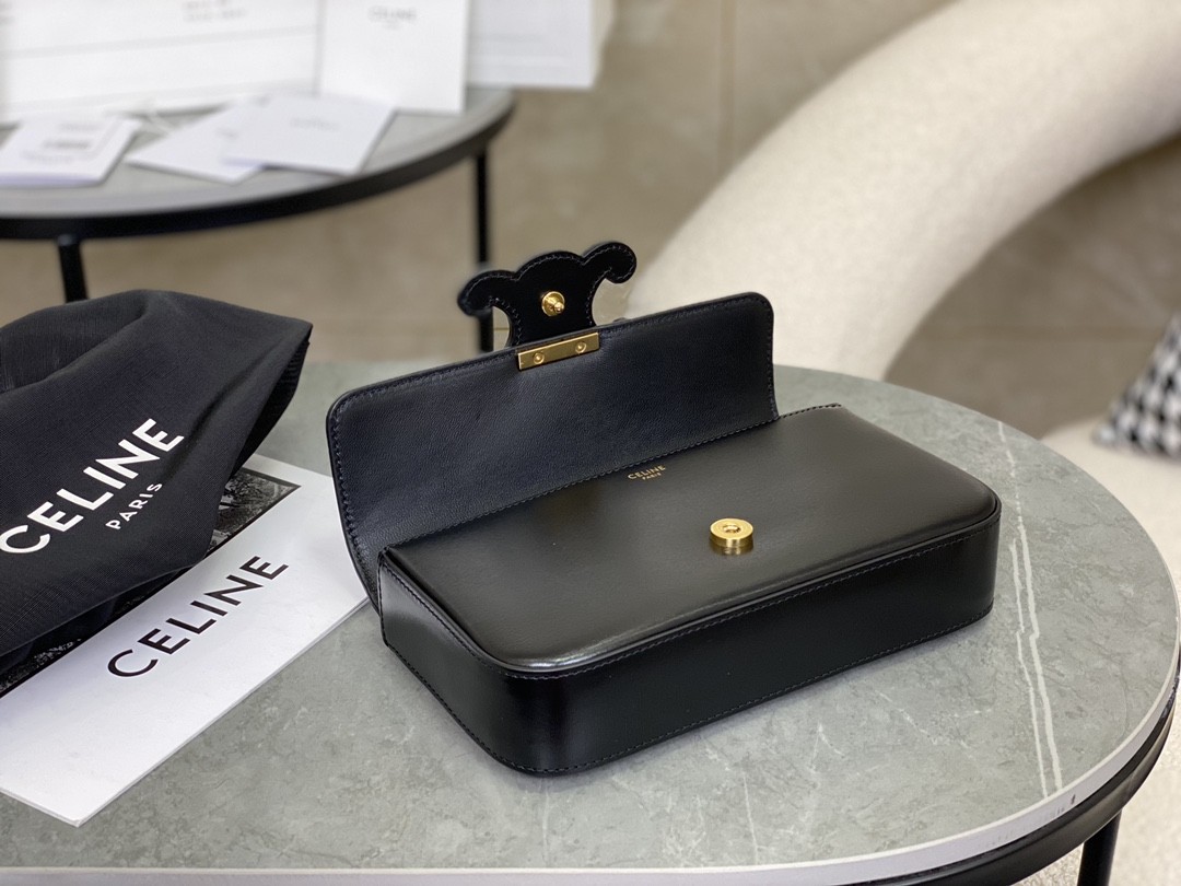 [CELINE-셀린느]  클로드 체인 숄더백 - 샤이니 카프스킨 블랙  [백경]