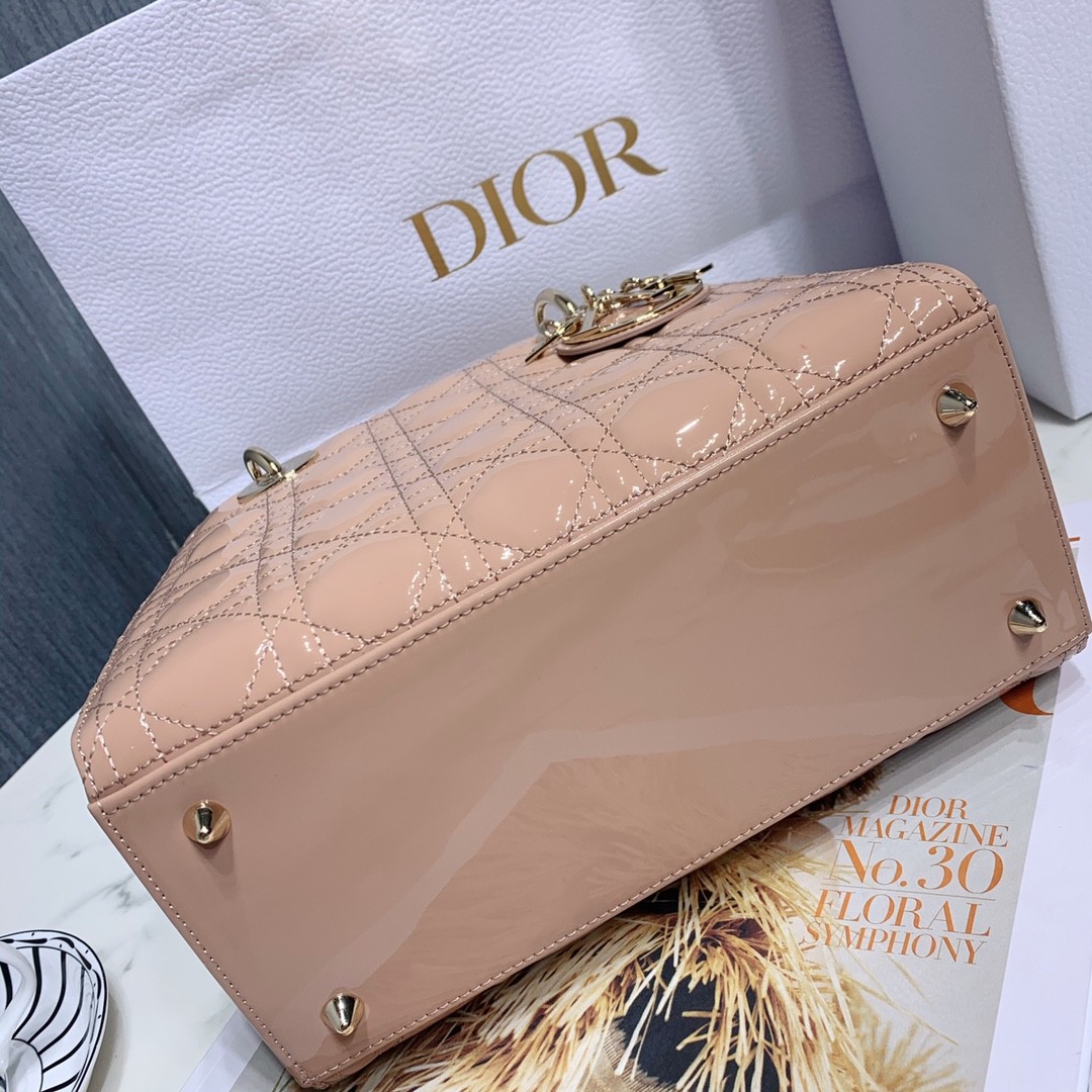 디올 레이디백 램스킨 매트 원톤 (베이지)