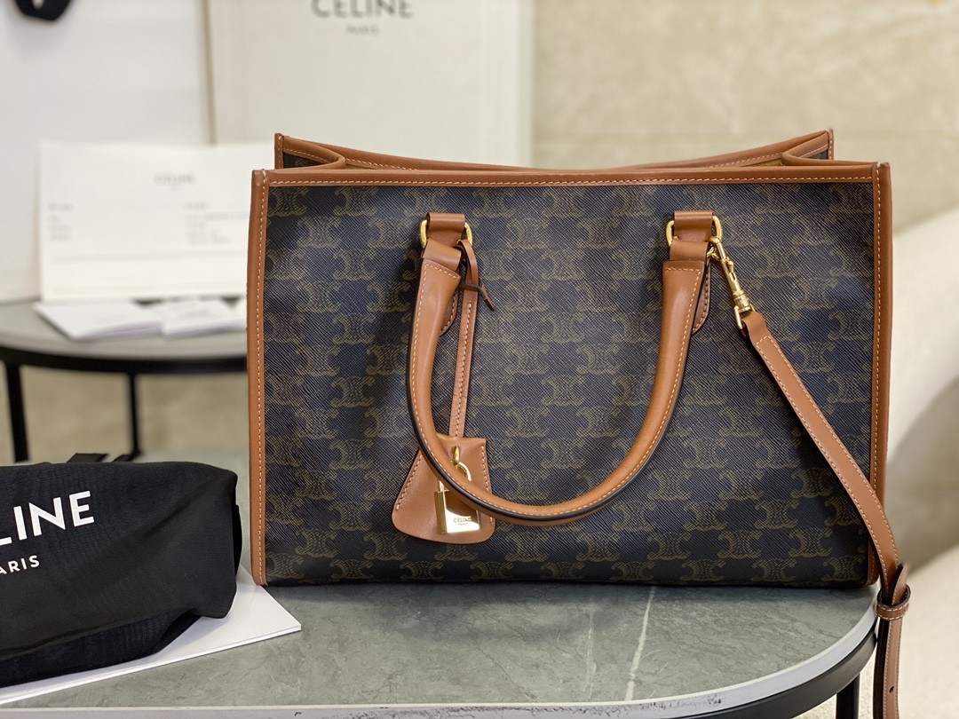 [CELINE-셀린느] 미니 호리존탈 카바스 - 트리옹프 캔버스 & 카프스킨 탠 [백경]