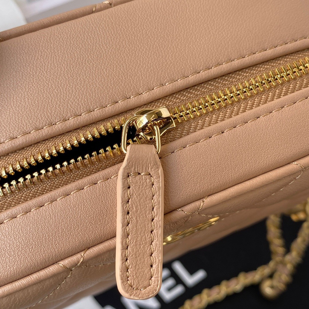 샤넬 골든볼 베티니 카메라 미니 사각 체인백 (피치)