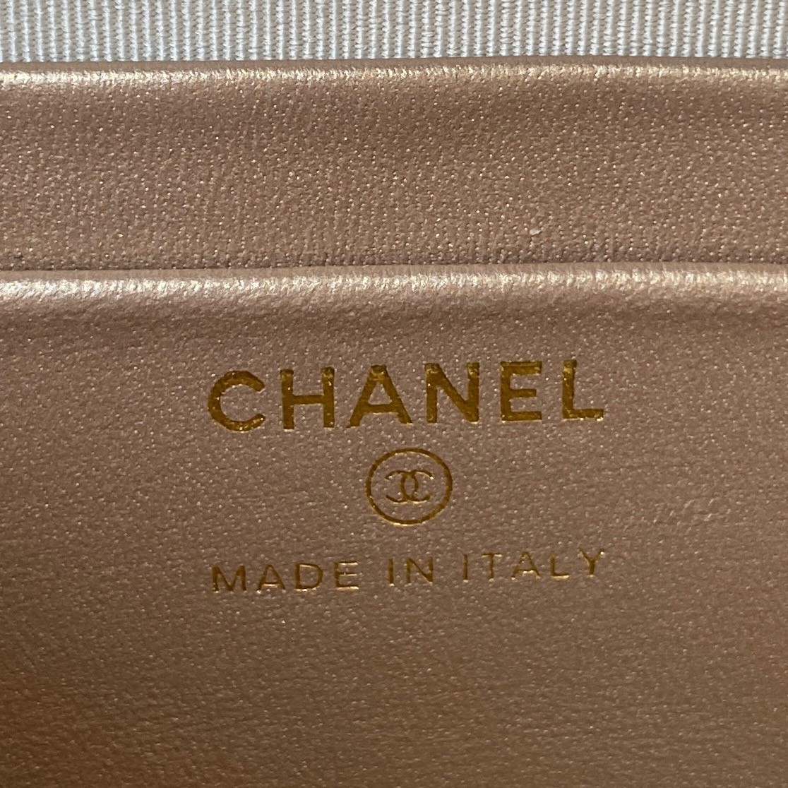 샤넬 골든볼 베티니 카메라 미니 사각 체인백 (피치)