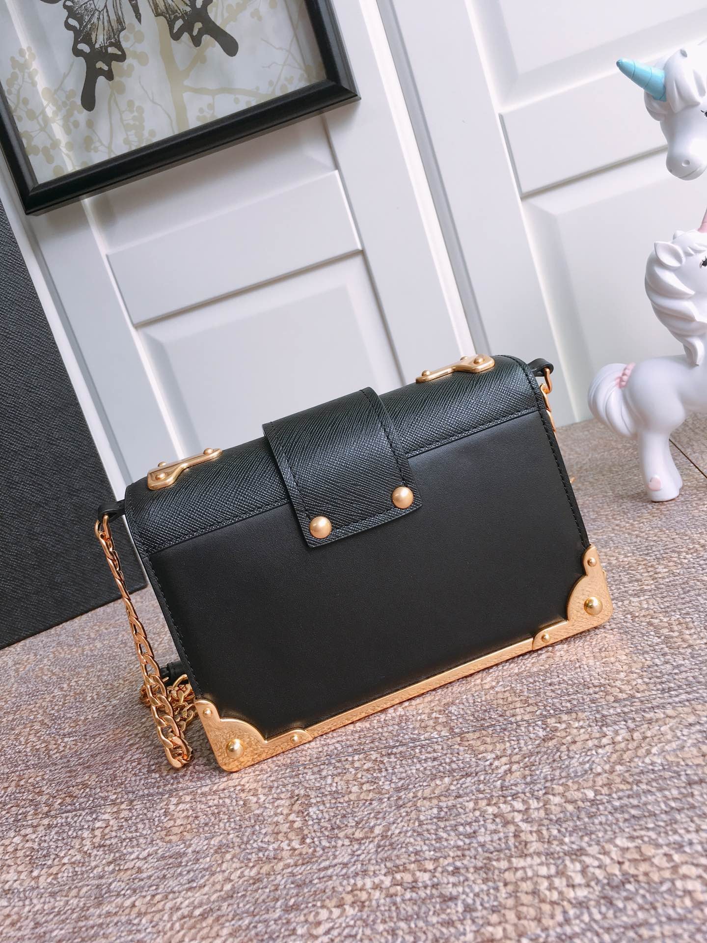 프라다 카이에 블랙 미니 체인 숄더백