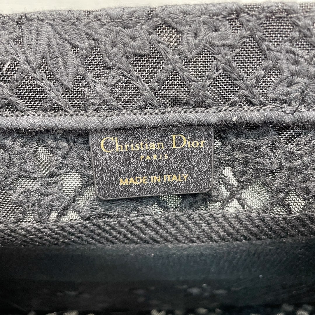 디올 북토트 자수 레이스 스몰 (블랙)