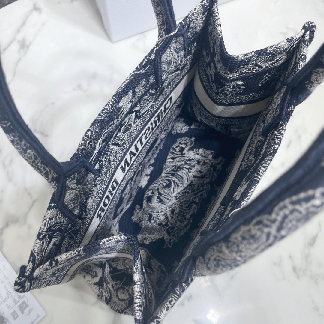 디올 북토트 리버스 프린팅 스몰  (네이비)