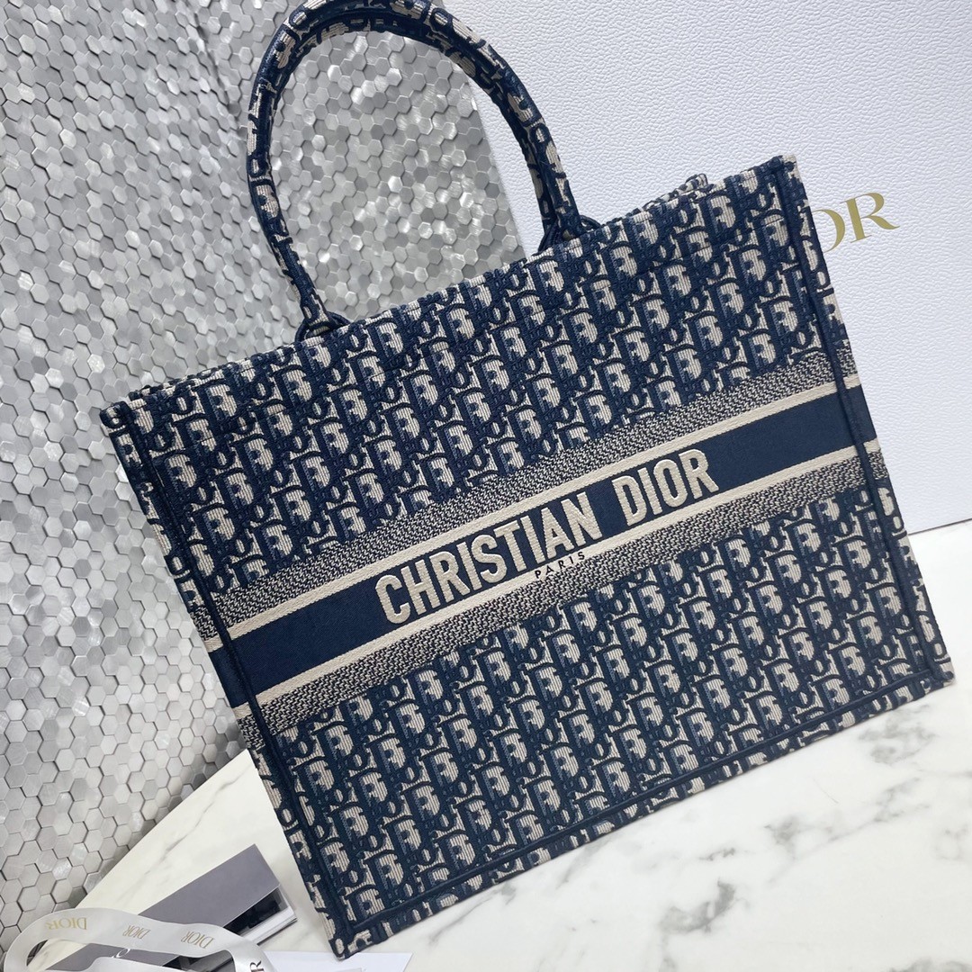 디올 북토트 오블리크 라지 (네이비)