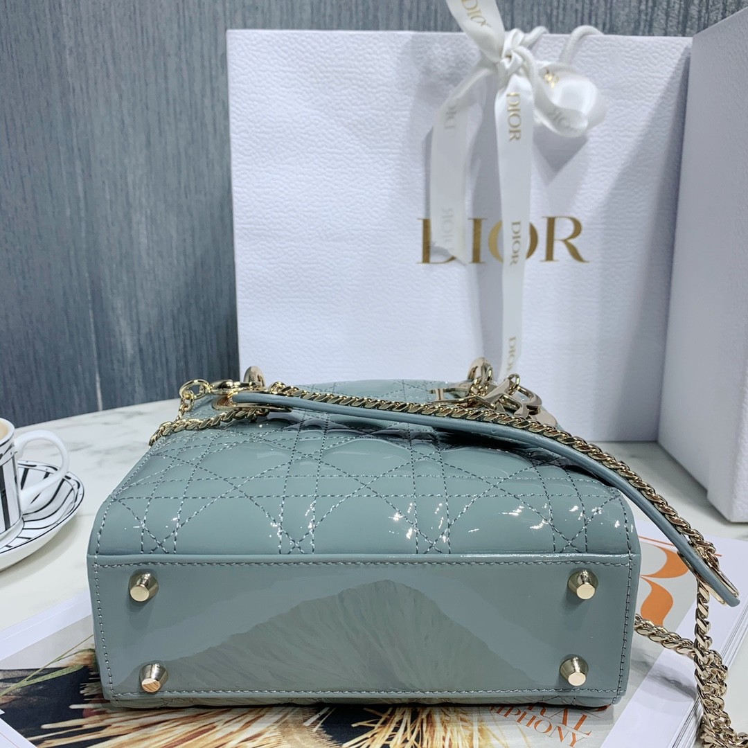 디올 레이디백 미니 페이던트 금장 (올리브)