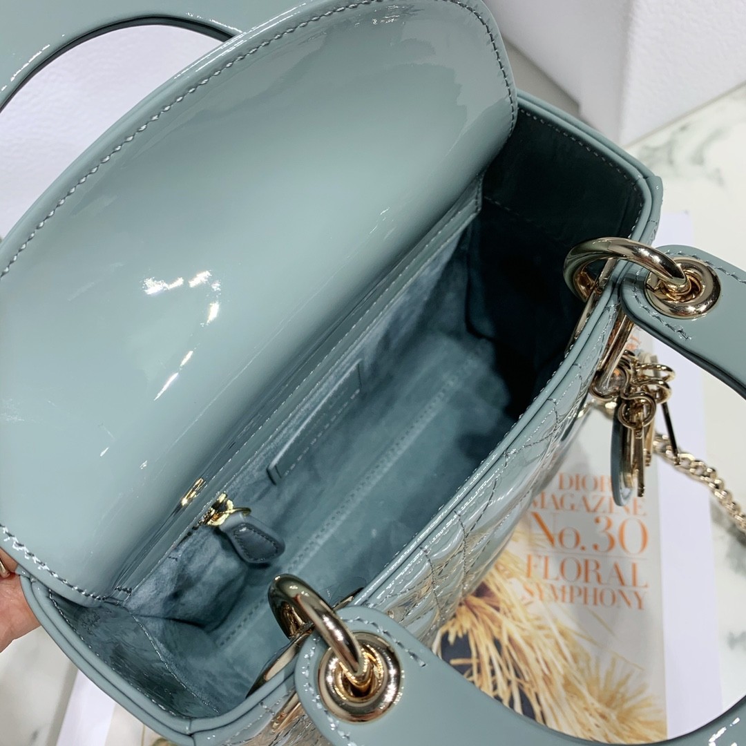 디올 레이디백 미니 페이던트 금장 (올리브)