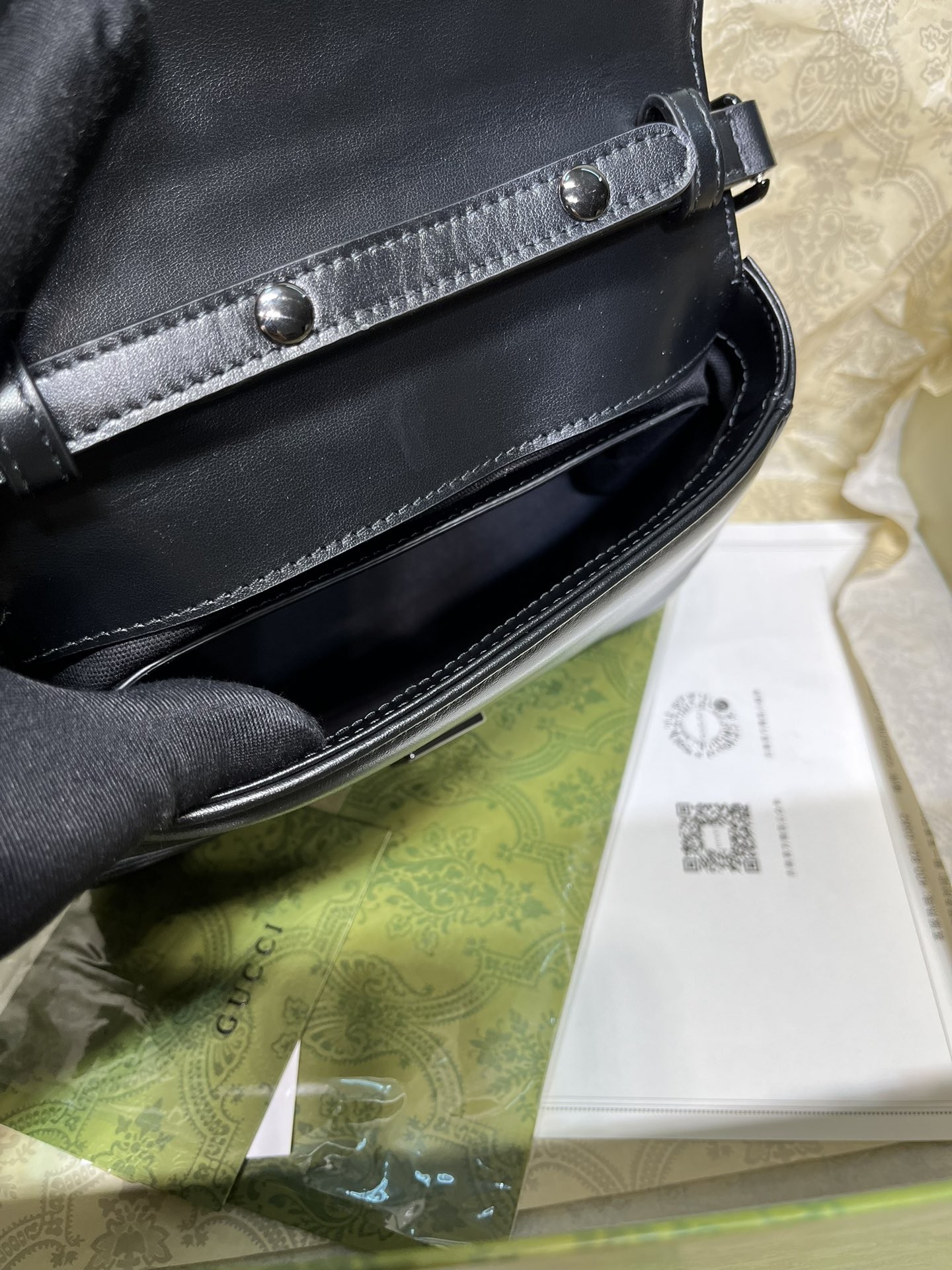 [GUCCI-구찌] 구찌 GG 마몽 미니 탑 핸들백