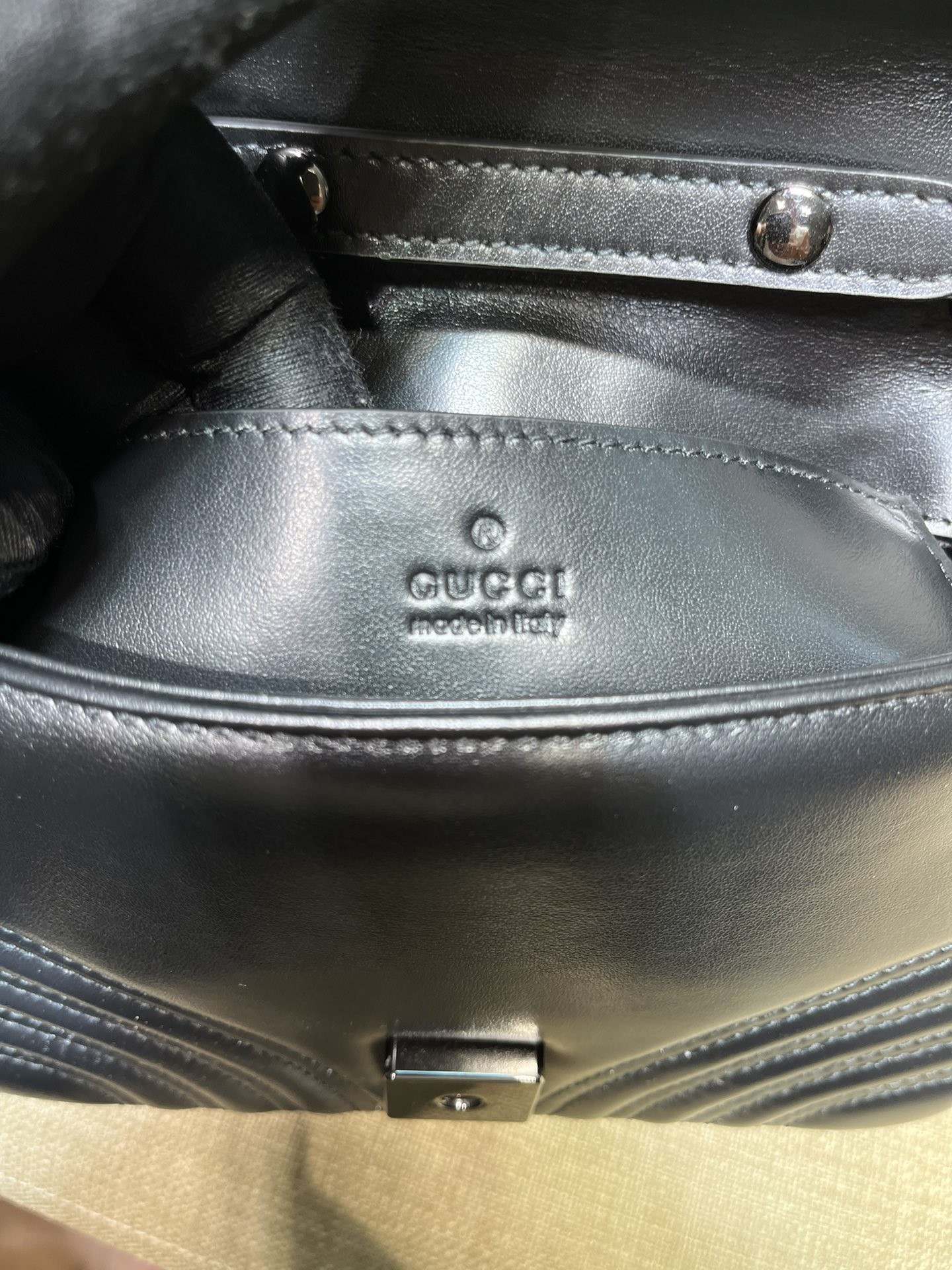 [GUCCI-구찌] 구찌 GG 마몽 미니 탑 핸들백