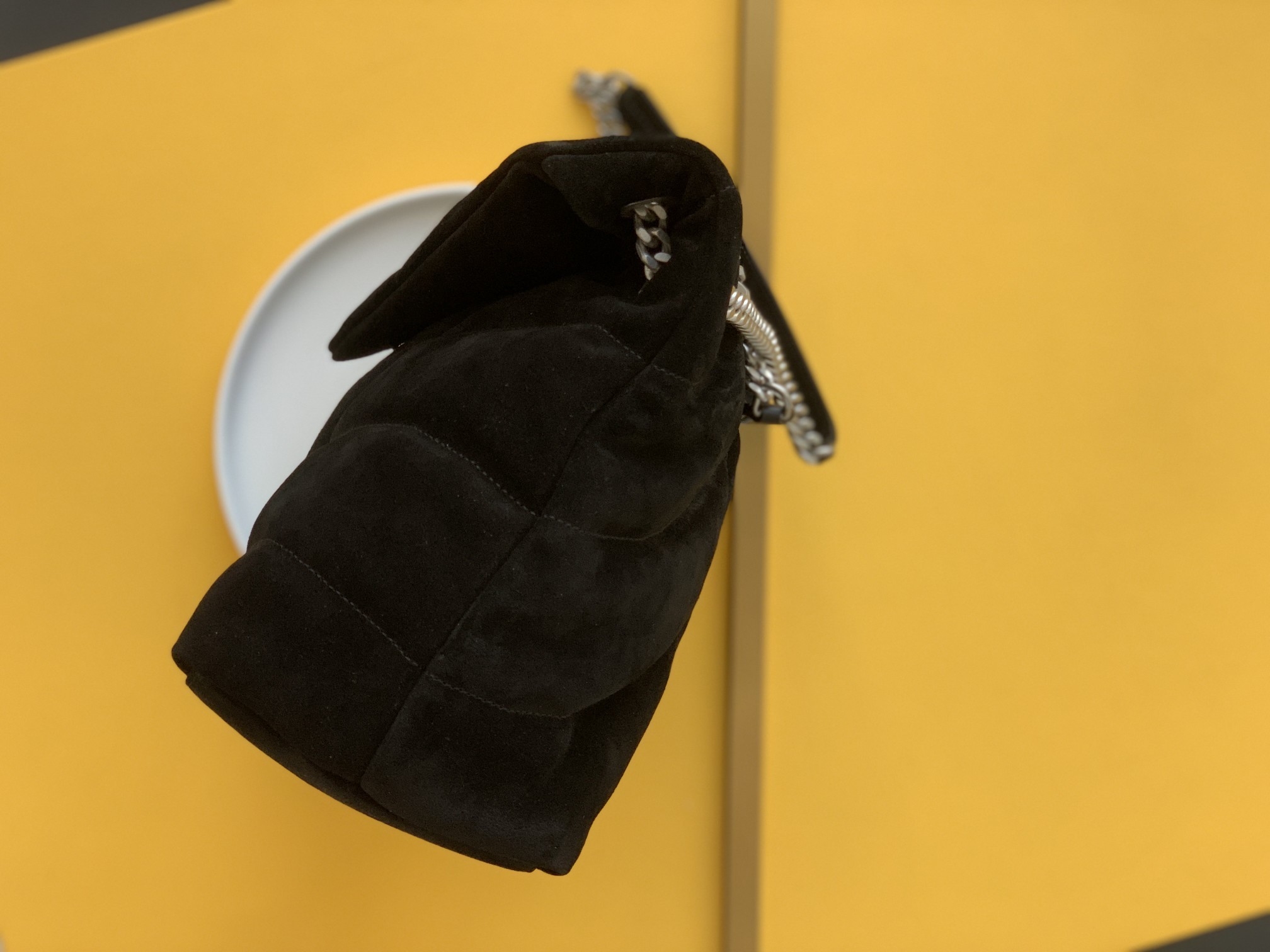 세인트로랑 모노그램 루루 푸퍼백 블랙 은장 (35cm)