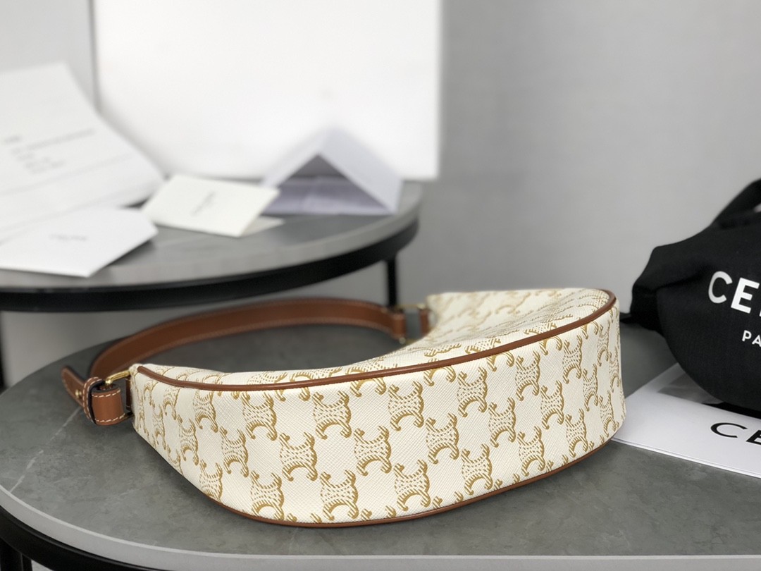 [CELINE-셀린느]  아바백 - 트리옹프 캔버스 & 카프스킨 화이트 [백경]