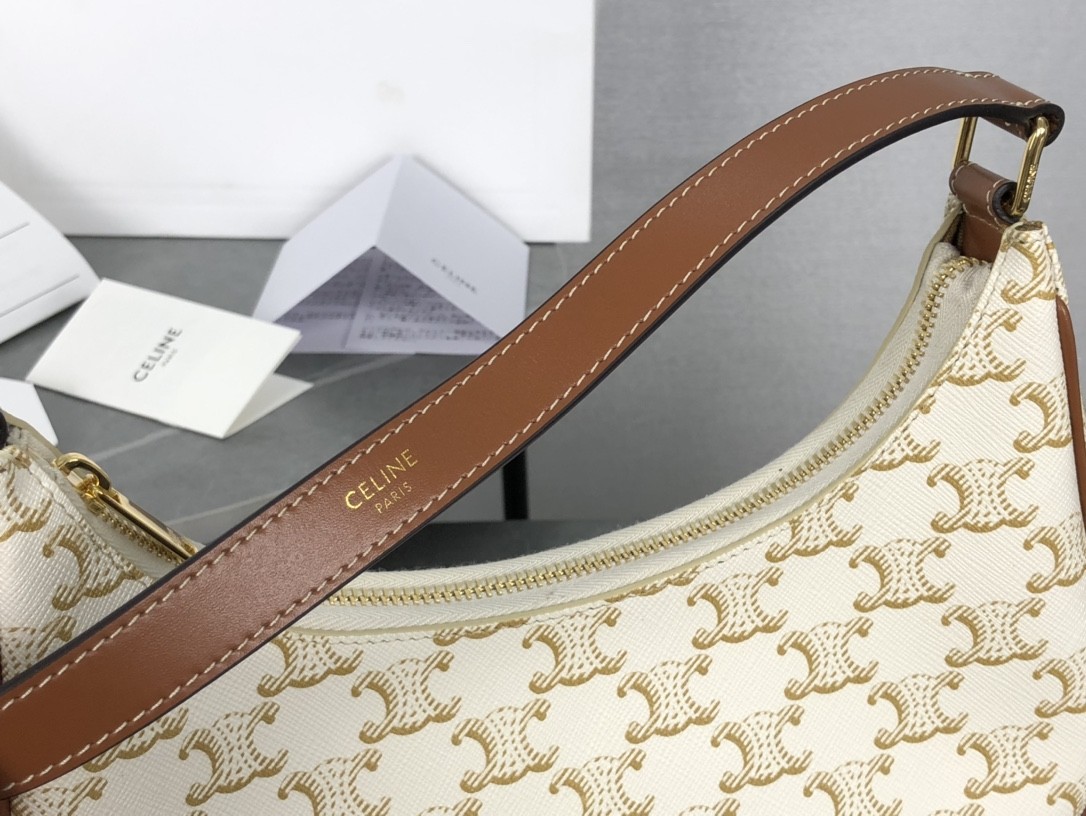 [CELINE-셀린느]  아바백 - 트리옹프 캔버스 & 카프스킨 화이트 [백경]