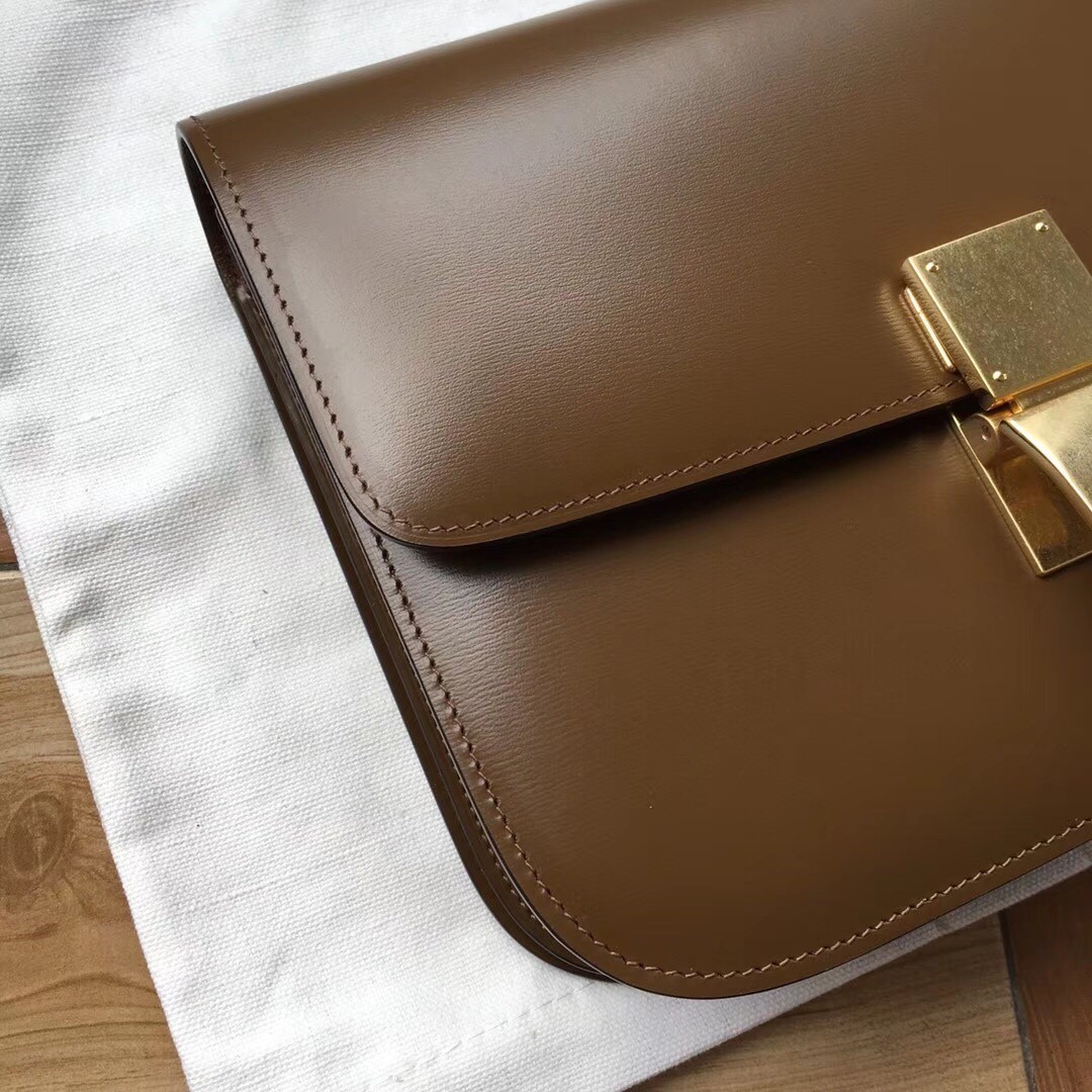 [CELINE-셀린느]  셀린느 박스 카프스킨 틴 클래식백 카멜