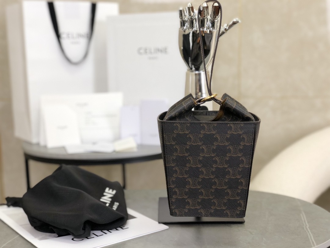 [CELINE-셀린느] 셀린느 트리옹프 캔버스 & 카프스킨 스트랩 박스 탄 [백경]