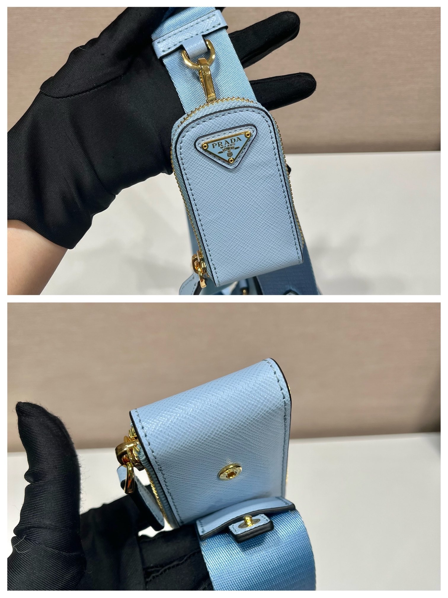 프라다 브러시드 미니 토트백