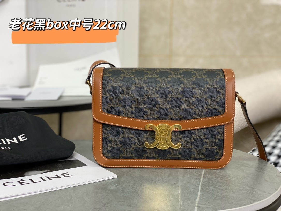 [CELINE-셀린느] 클래식 트리옹프백 - 트리옹프 캔버스 & 카프스킨 탠 [백경]