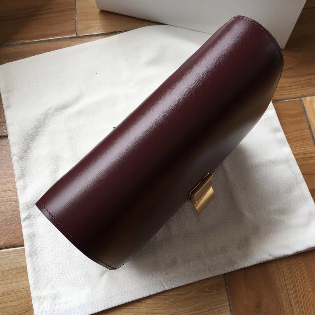 [CELINE-셀린느]  셀린느 박스 카프스킨 틴 클래식백 버건디