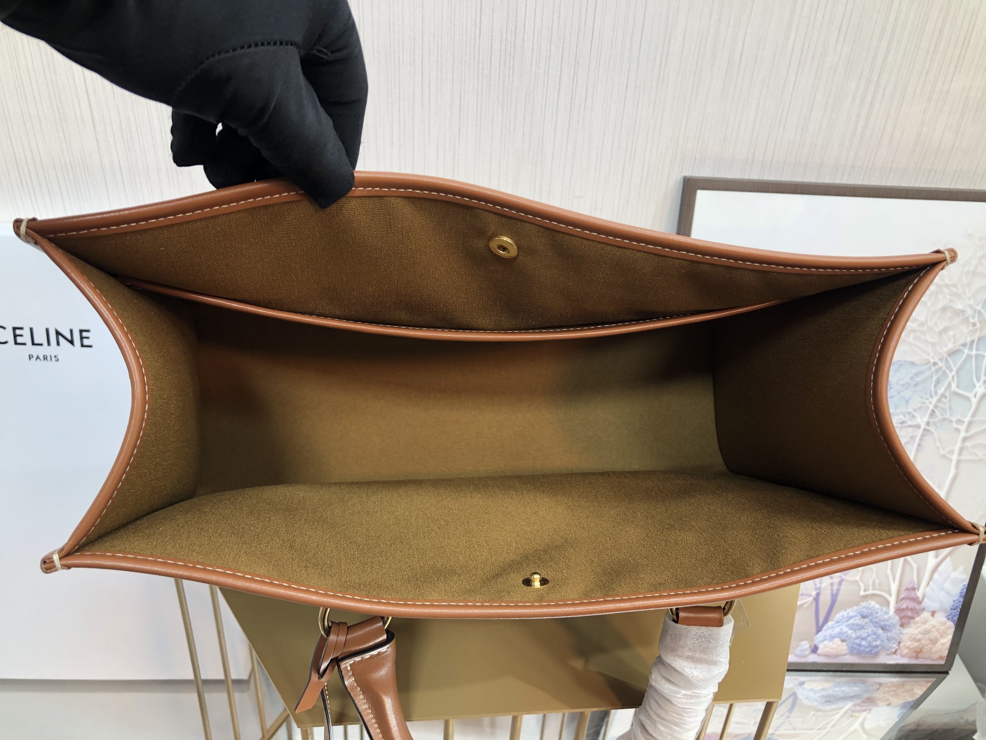 [CELINE-셀린느]  미니 호리존탈 카바스 - 트리옹프 캔버스 & 카프스킨 탠