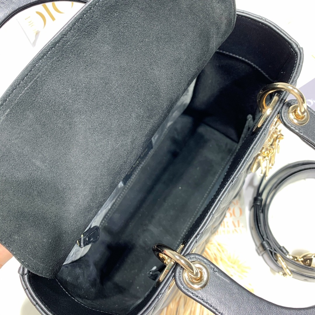 디올 레이디백 램스킨 금장 (블랙)