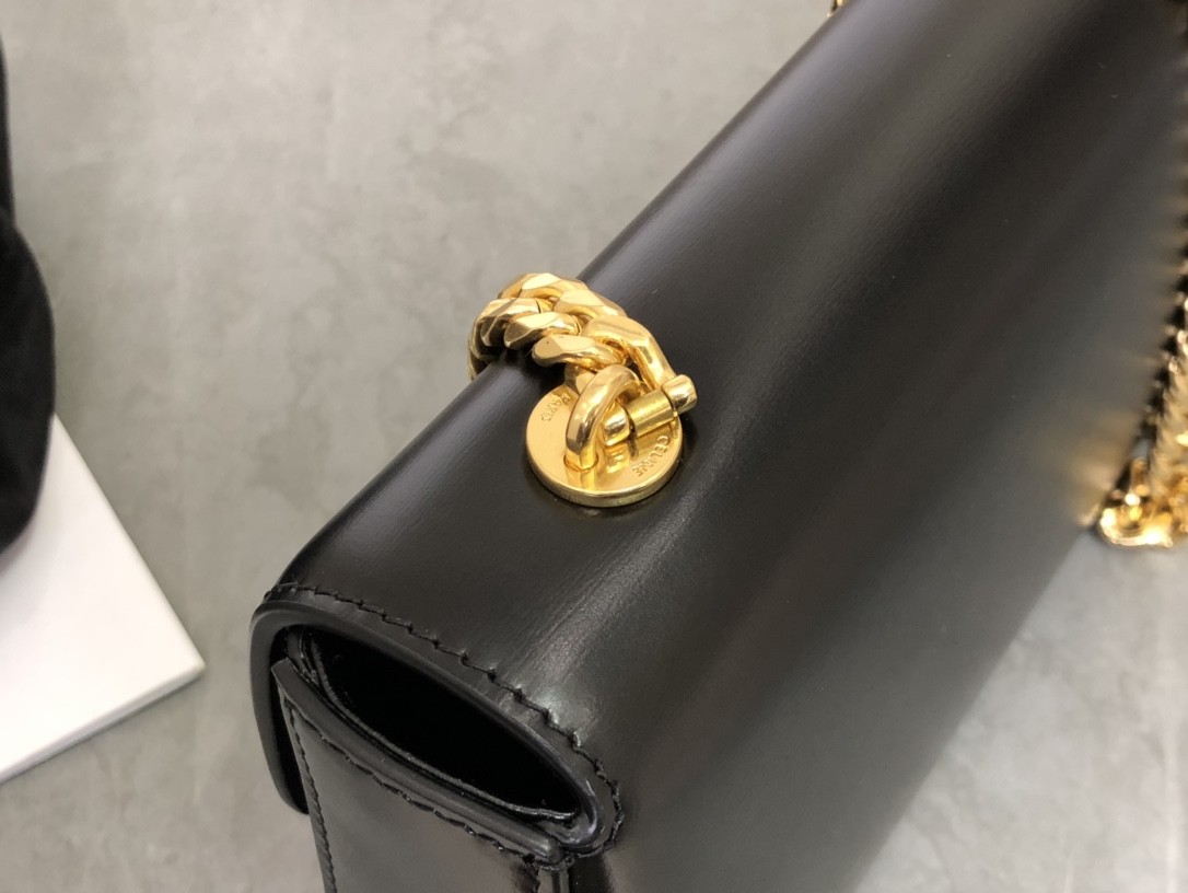 [CELINE-셀린느] 클로드 체인 숄더백 - 샤이니 카프스킨 블랙 [백경]