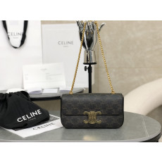 [CELINE-셀린느] 클로드 체인 숄더백 - 트리옹프 캔버스 탠  [백경]