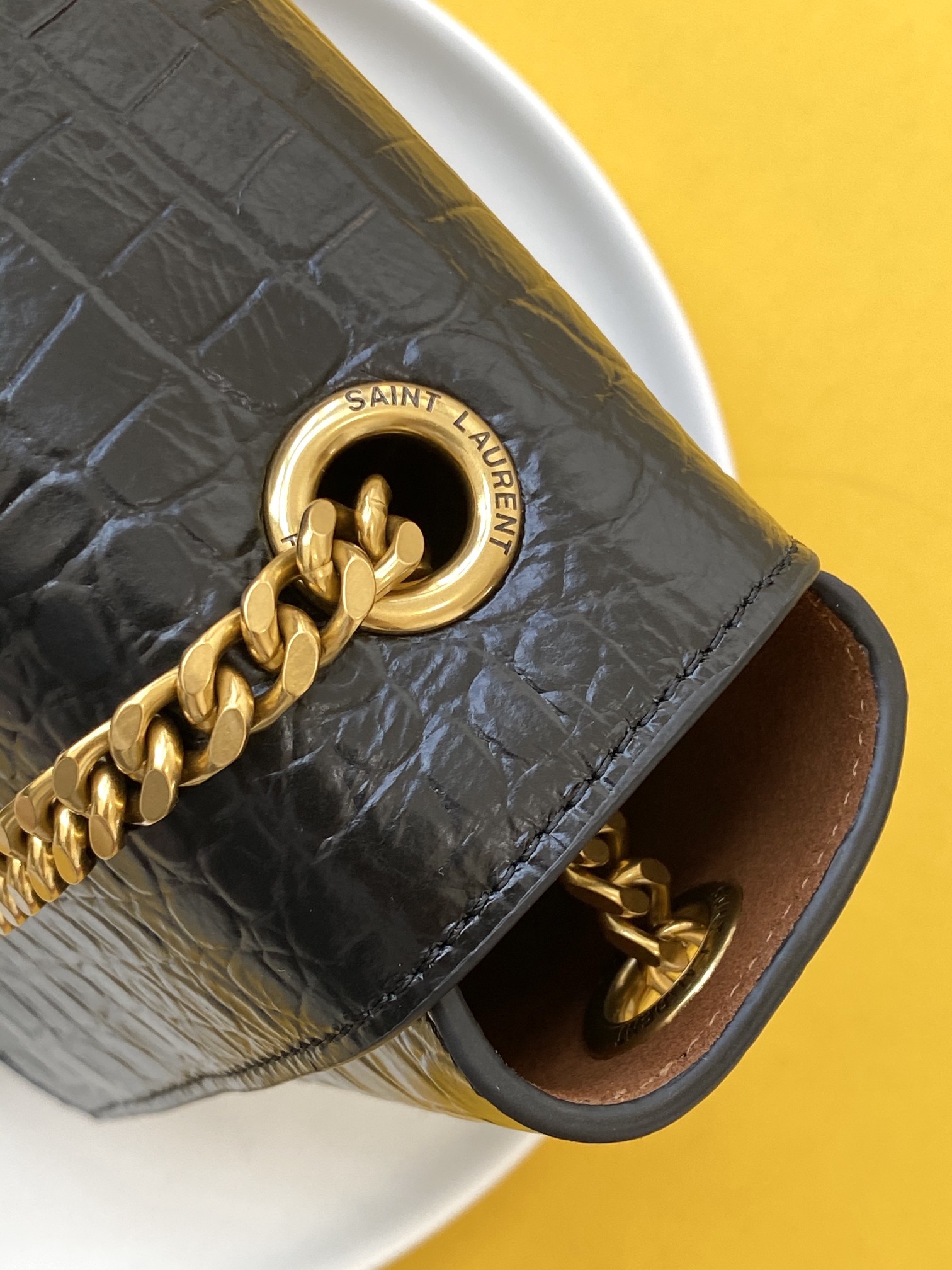 세인트로랑 리버시블 케이트백 (블랙/브라운)