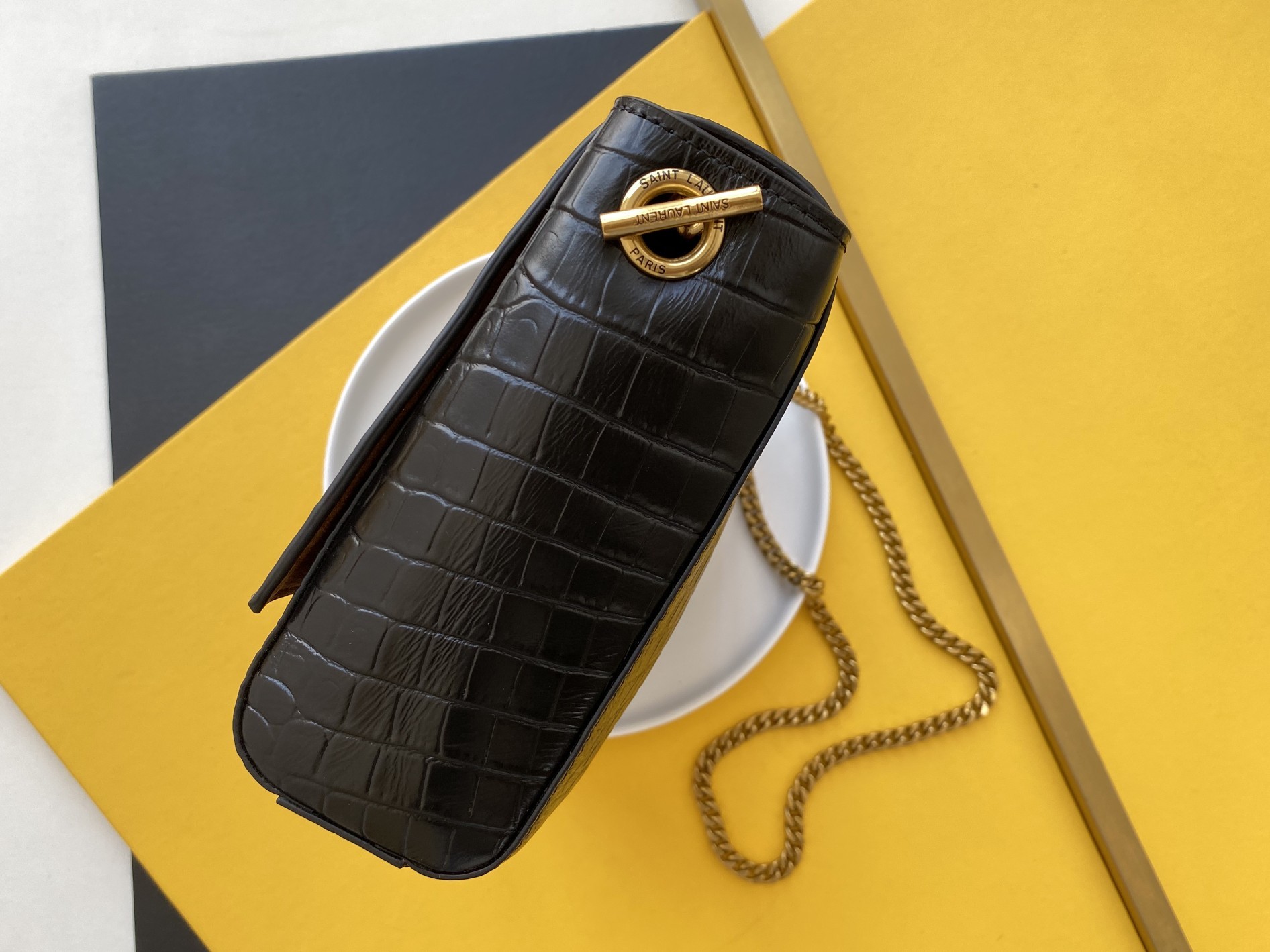 세인트로랑 리버시블 케이트백 (블랙/브라운)