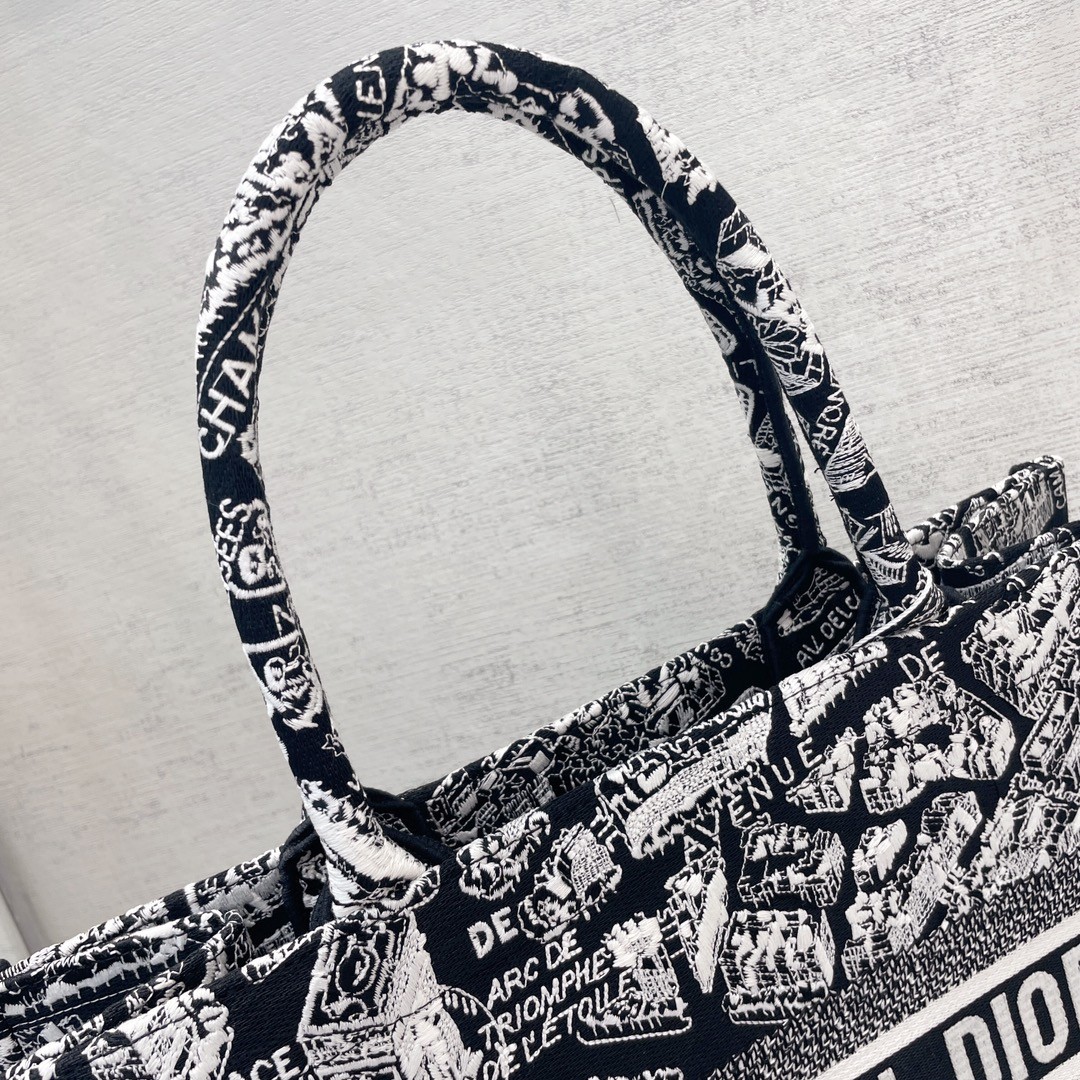 디올 북토트 미듐 플랑드르 파리스 패턴 (네이비)