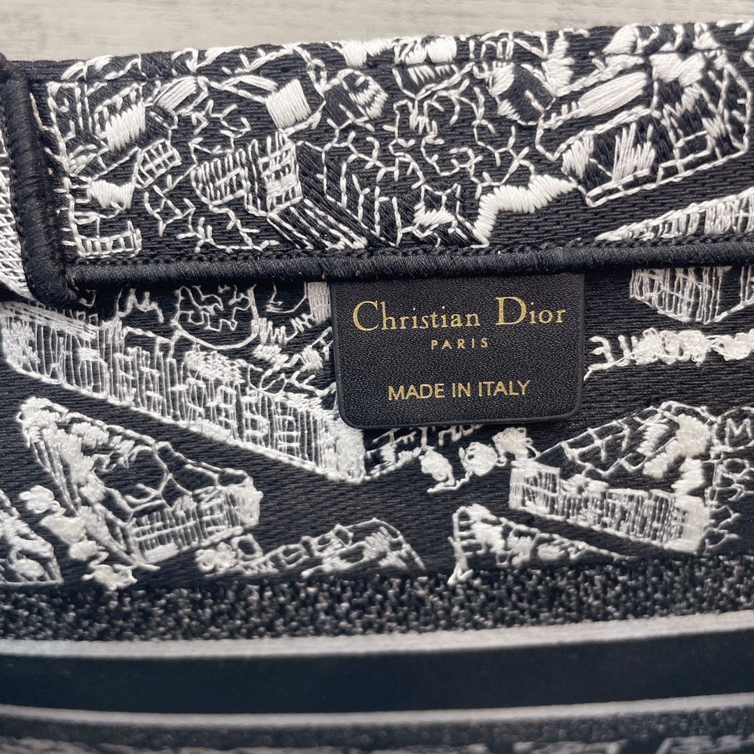 디올 북토트 미듐 플랑드르 파리스 패턴 (네이비)