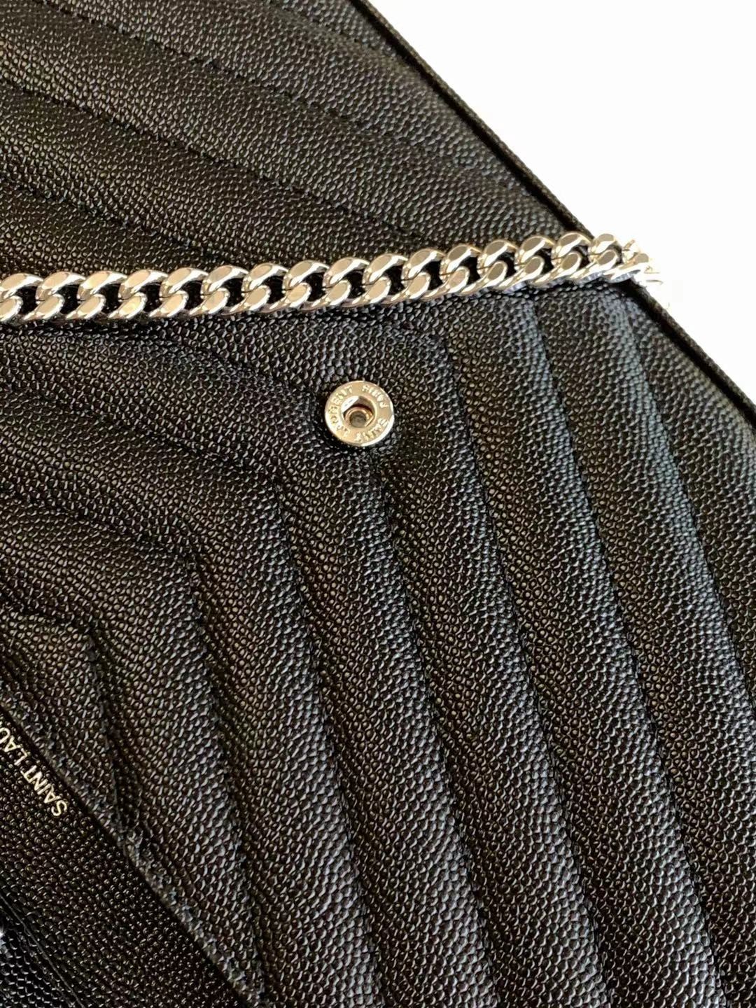 세인트로랑 YSL 로고 모노그램 체인 숄더백 블랙 (은장)