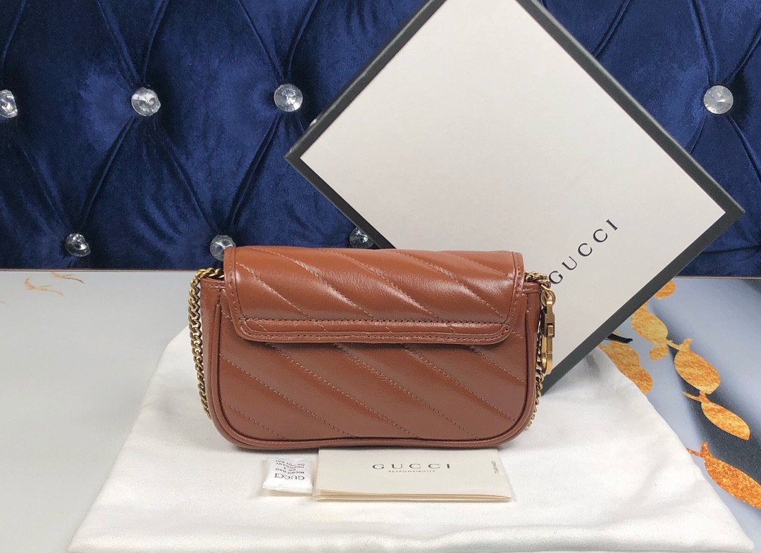 구찌 GUCCI GG 마몬트 마틀라세 가죽 슈퍼 미니 백